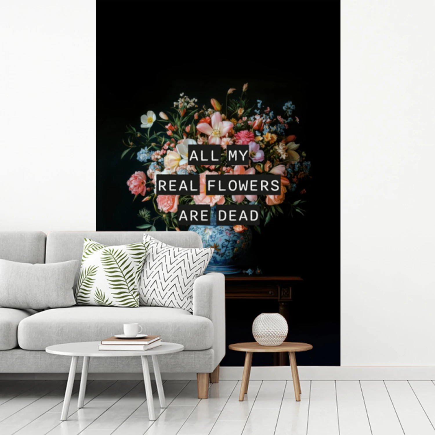 Bloemen - Art - Pastel - Quotes fotobehang vinyl groot -woonkamer