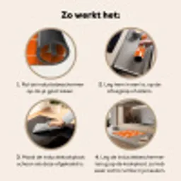 Patroon - Retro - Oranje Inductie beschermer vinyl 3mm middel 274 -sfeer9