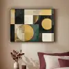 Abstract - Goud - Brons - Vormen - Geometrisch Textielframe zwart klein -sfeer1