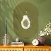 Avocado - Minimalistisch - Illustratie - Groen Wandcirkel Ovaal Glas middel -sfeer2