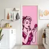 Vintage - Vrouw - Roze deurposter klein -sfeer5