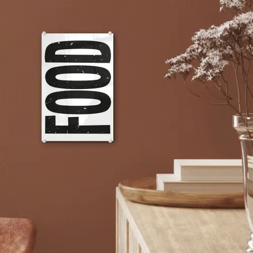 Food - Zwart - Wit - Decoratie plexiglas 5mm klein -sfeer5