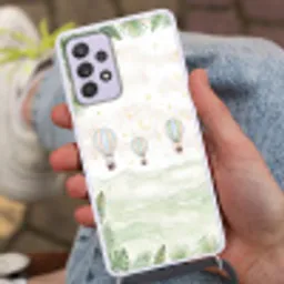Aquarel - Luchtballonnen - Pastel Hoesje Samsung Galaxy A52 5G met koord klein -sfeer3