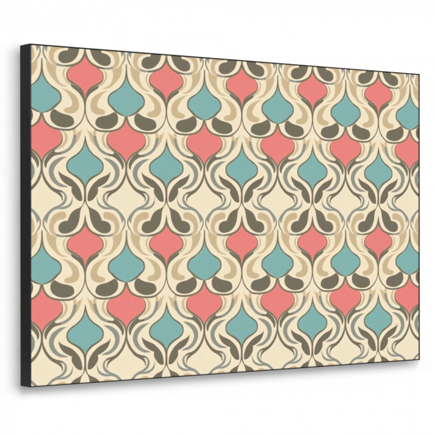 Barok - Retro - Kleurrijk Textielframe zwart klein 947 -3d