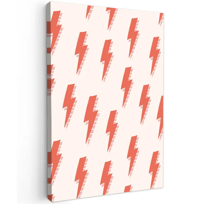 Rood - Bliksem - Roze Tuinposter op houten frame 2 cm dik klein 841 -3d