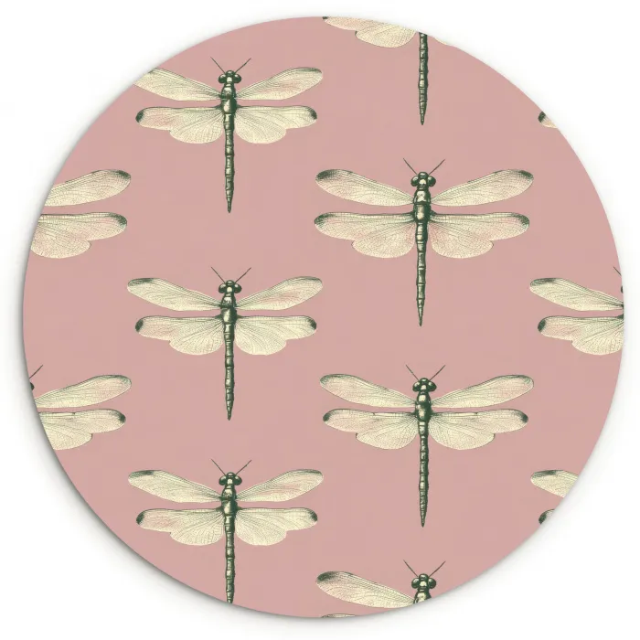 Lillibellen - Patroon - Roze Wandcirkel kunststof plaat 5mm dik klein 188 -3d