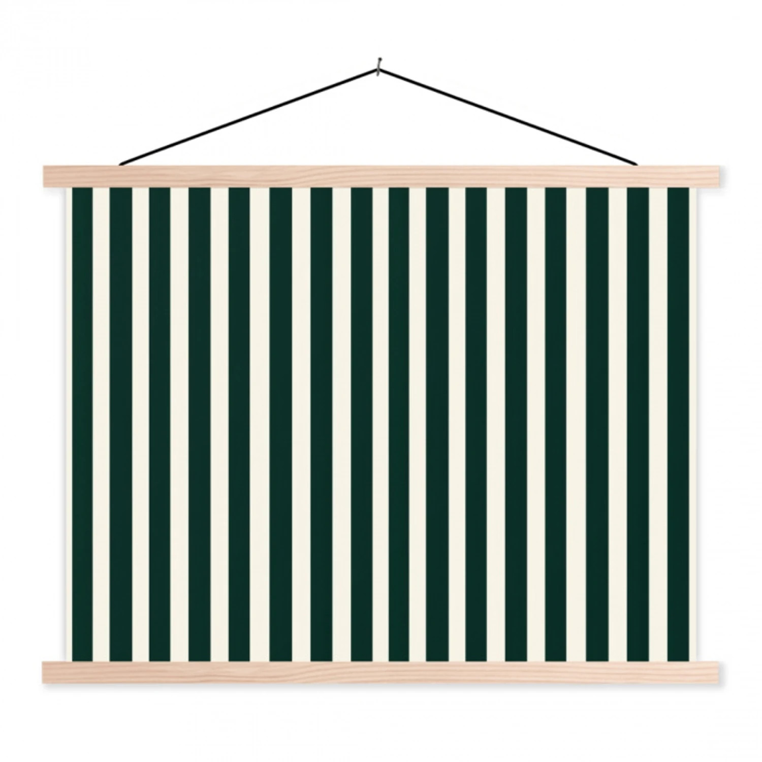 Strepen - Klassiek - Groen textielposter latten blank klein 122 -3d