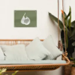 Vijgen - Minimalistisch - Getekend - Mosgroen tuinposter los doek klein -sfeer7