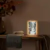 Bos - Winter - Bomen - Natuur - Pad - Sneeuw Light Box met kabel (Tafellamp) klein -sfeer4