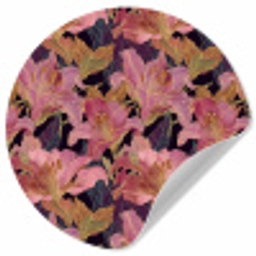 Lelies - Patroon - Roze - Goud Wandcirkel behangsticker klein 186 -3d