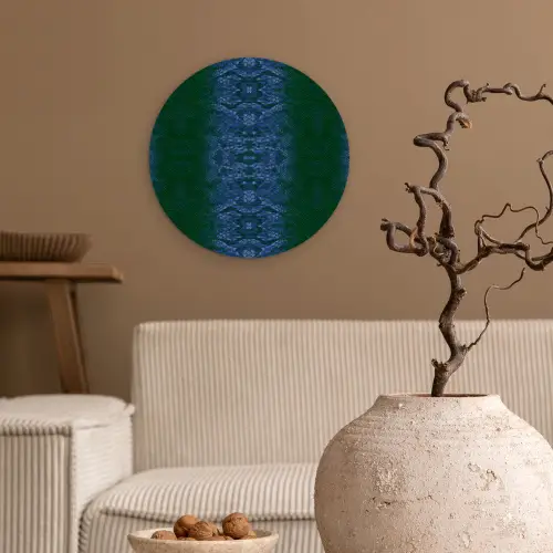 Slang - Boa - Blauw - Groen Wandcirkel plexiglas klein 852 -sfeer1