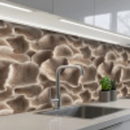 Waaiervorm - Beige - Vezel textuur keuken achterwand 2 middel 871 -3d_schuin