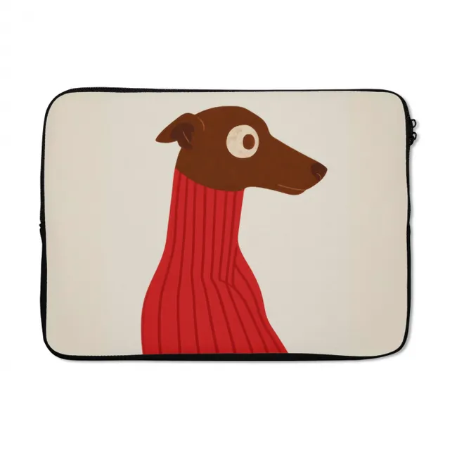 Laptophoes Silhouet - Hond - Trui - Rood