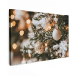 Kerst - Kerstboom - Winter - Binnen - Sneeuw Tuinposter op houten frame 2 cm dik klein -3d