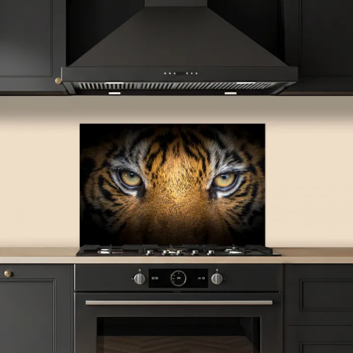 Tijger - Zwart - Dier keuken achterwand spatscherm klein -sfeer1