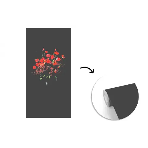 Boeket - Tulpen - Vaas - Rood fotobehang vinyl groot -3d