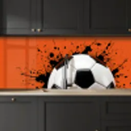 Voetbal - Verf - Sport - Oranje keuken achterwand 2 middel -sfeer1