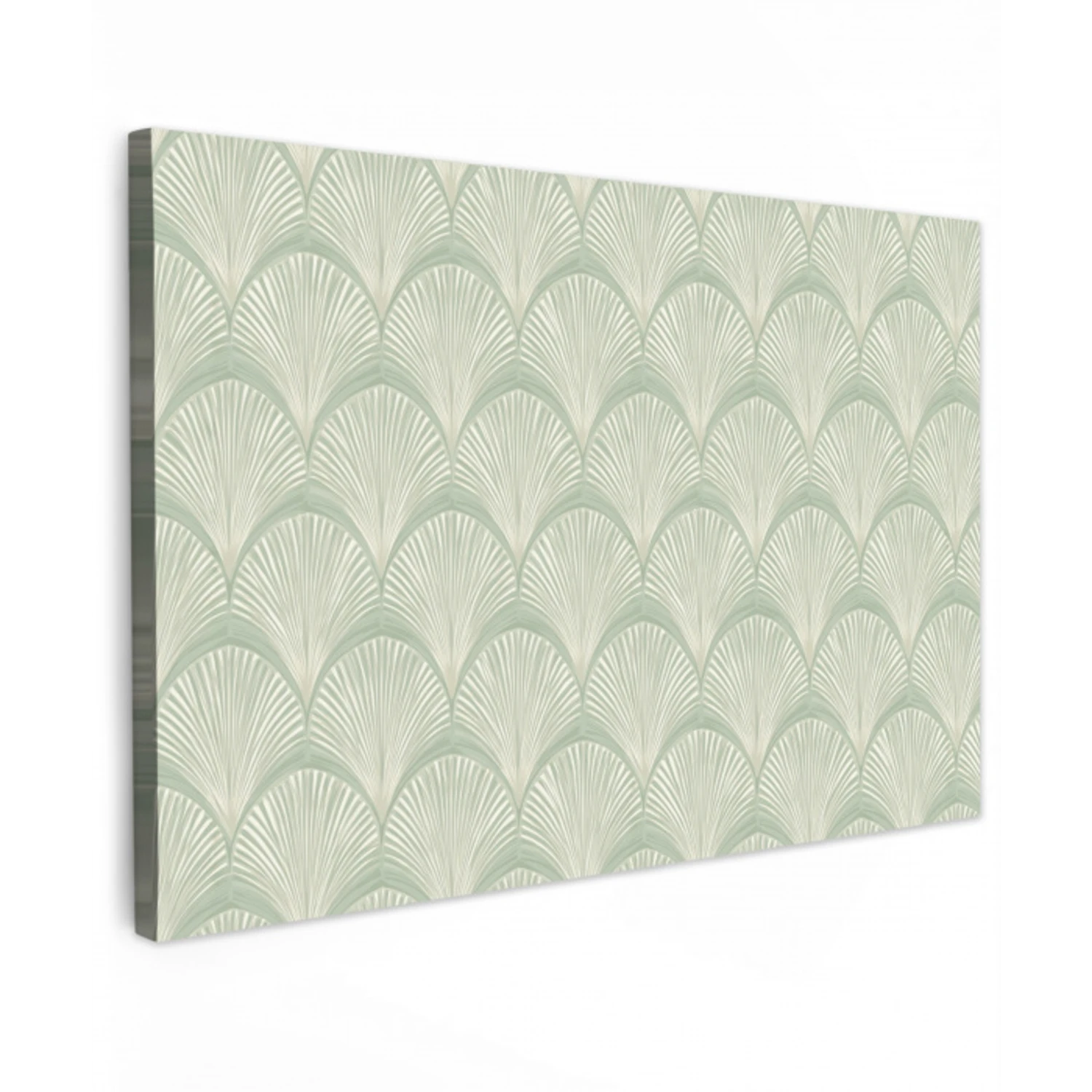 Waaiers - Patroon - Groen canvas 2cm klein 34 -z3d