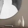 Zonnebril - Vrouw - Zwart - Wit Akoestische PET Vilt - Rond klein -sfeer5_closeup
