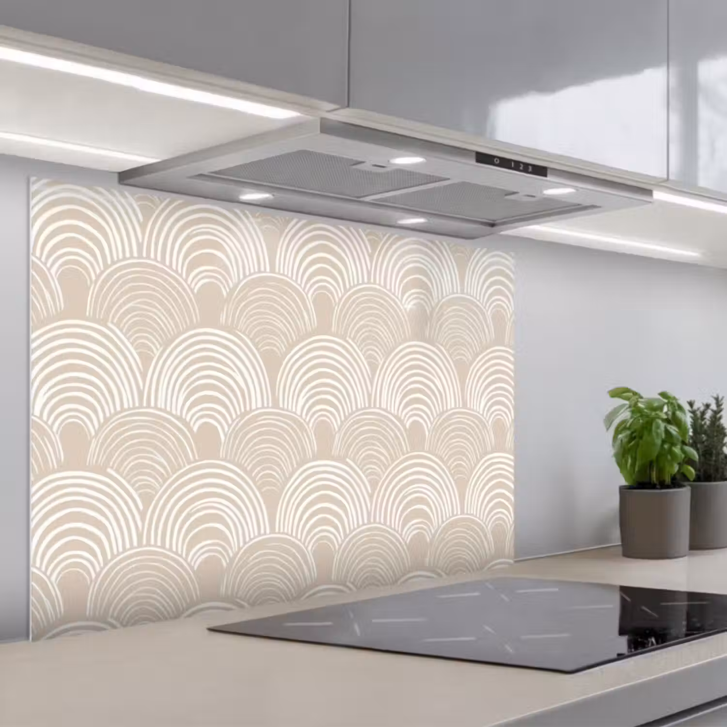 Spritzschutz Küche - Wellen - Textur - Beige
