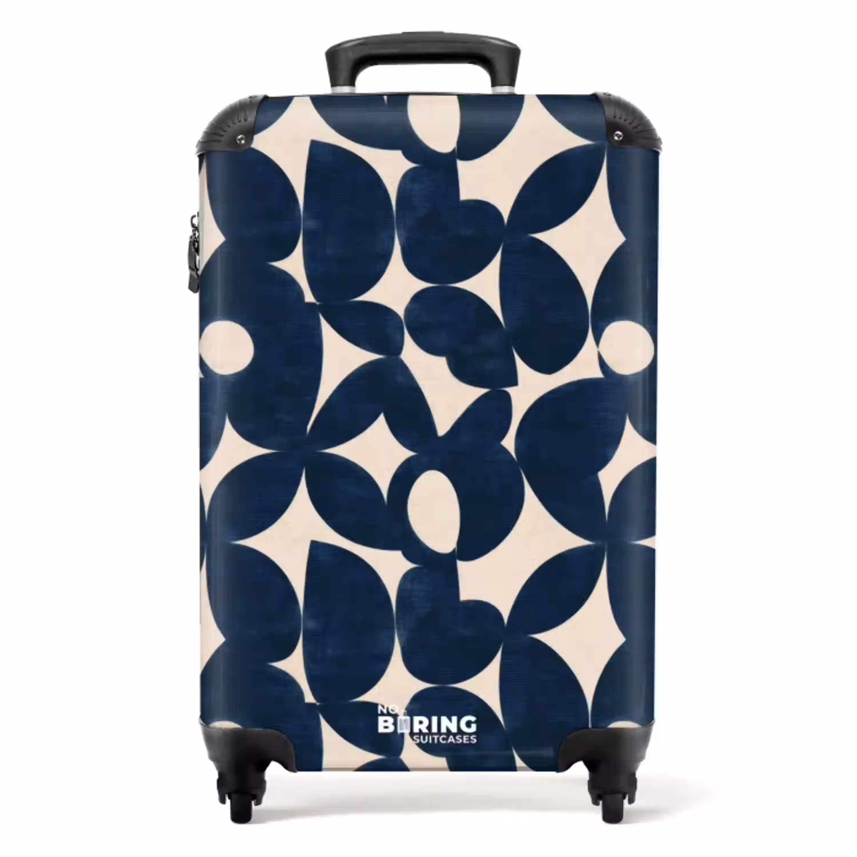 Modern - Geometrisch - Blauw NBS - Handbagage koffer - Volwassenen Unisex middel -productfoto_recht