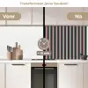 Verticale strepen - Groen - Roze keuken achterwand 2 middel 871 -voor-na2_NL