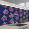 Patroon - Framboos - Retro keuken achterwand 2 middel 871 -3d_schuin