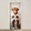 Schotse Hooglander - WC - Badjas - Modern - Dieren deurposter klein -3d_beige