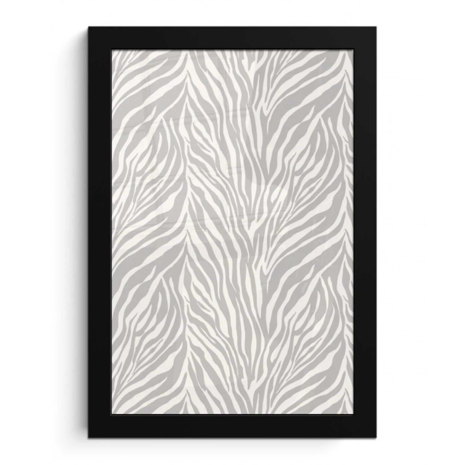 Zebra - Motief - Grijs fotolijst zwart zonder passe partout klein 224 -3d