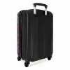 Patronen - Optische illusie in rood en blauw NBS - Handbagage koffer - Kinderen Unisex middel -achterkant