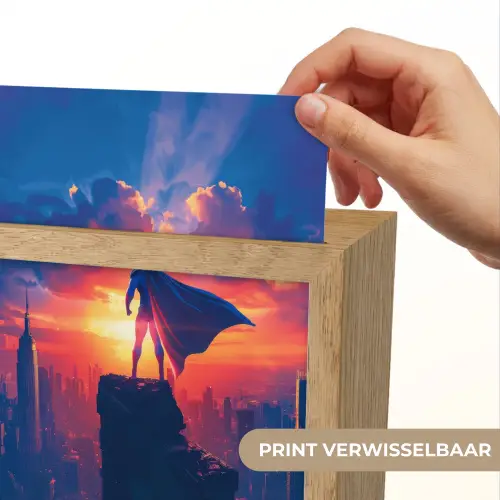 Superheld - Stad - Jongens - Kleurrijk - Zon Light Box met kabel (Kinderlampje) klein -USP_websiteprintNL