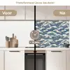 Golven - Klassiek - Blauw keuken achterwand 2 middel 871 -voor-na2_NL