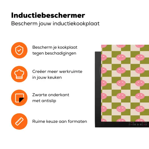 Patroon - Smileys - Blokken Inductie beschermer vinyl 3mm klein 276 -zzzzzzz-td-ups