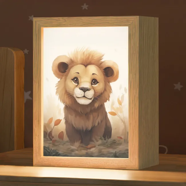 Nachtlampje - Leeuw - Dieren - Kinderen - Bruin - Meisje