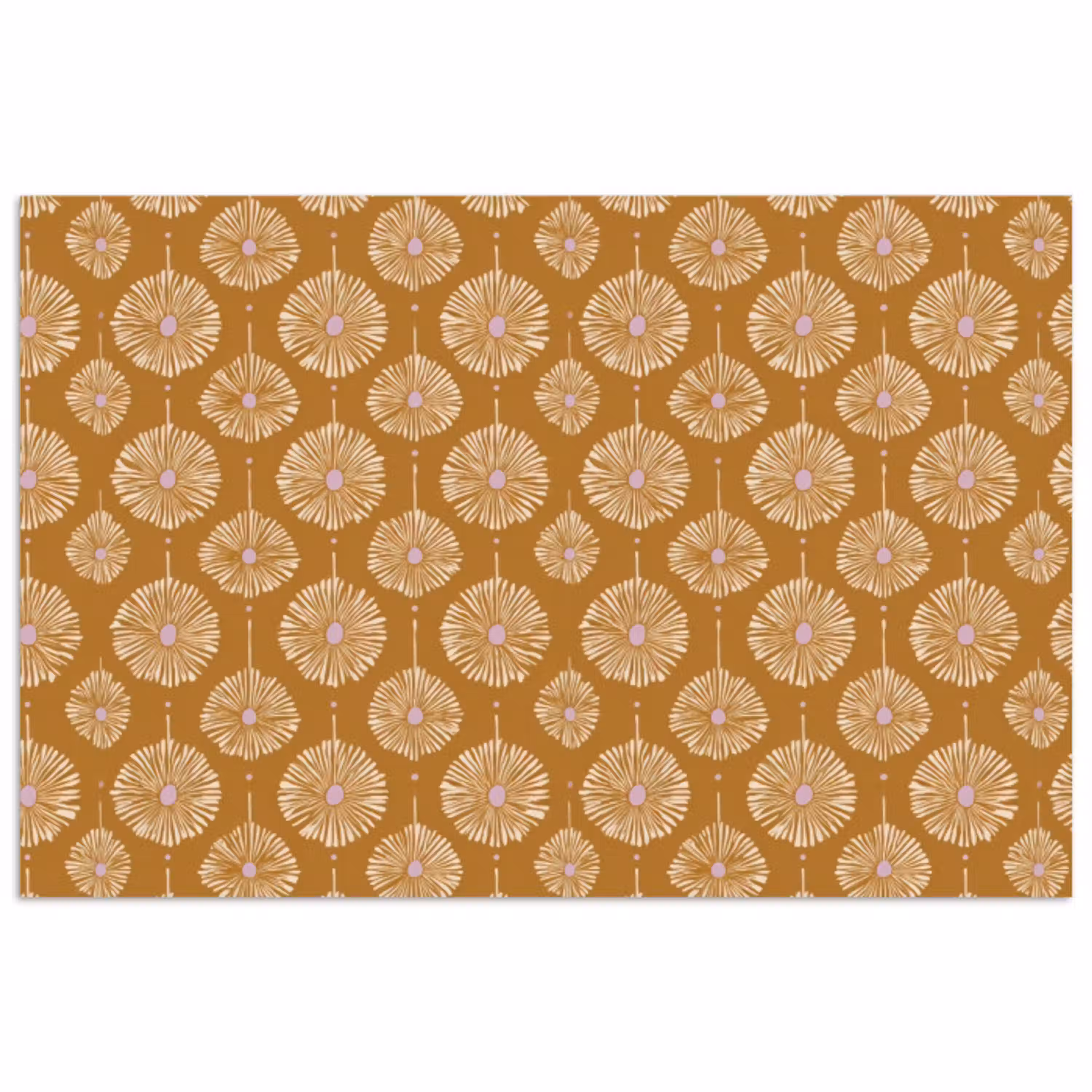 Bloemen - Modern - Oker poster papier klein 62 -3d