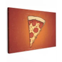 Pizza - Kaas - Rood - Pepperoni Tuinposter op houten frame 2 cm dik klein -3d