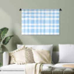 Ruit - Patroon - Blauw Wandkleed katoen klein 269 -sfeer7