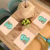 Dino - Boba - kawaii - Oranje Placemat vinyl groot -zzsfeer5_Kitchenyeah-website