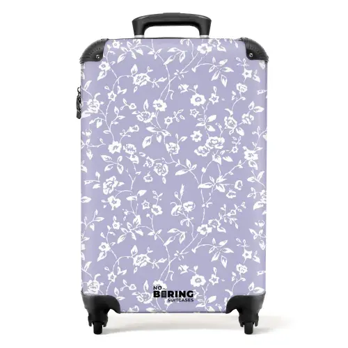 Vintage bloemenpatroon - Lichtpaars NBS - Handbagage koffer - Kinderen Unisex middel -productfoto_recht