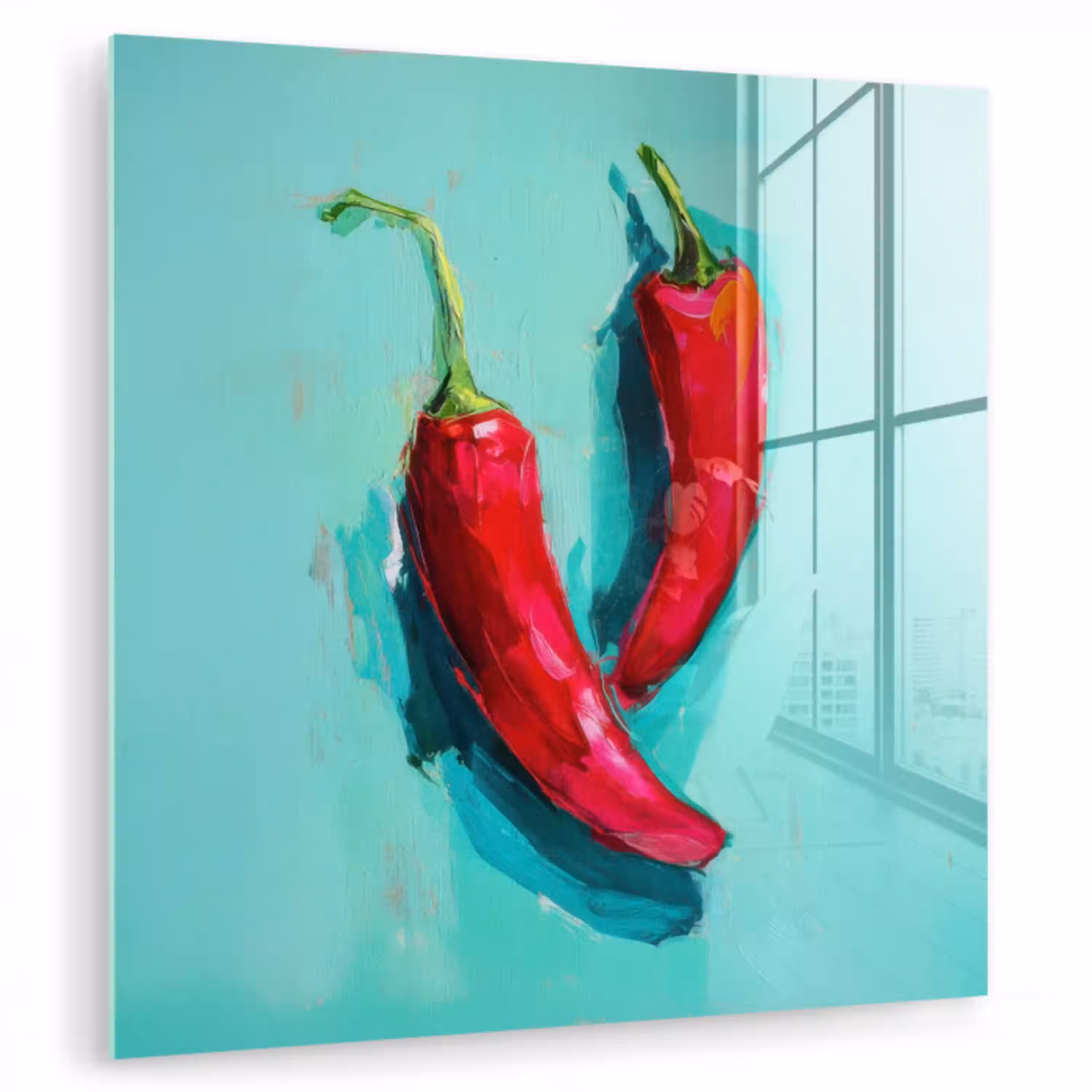 Chilipepers - Geverfd - Rood plexiglas 5mm klein -zzzproduct_nieuw