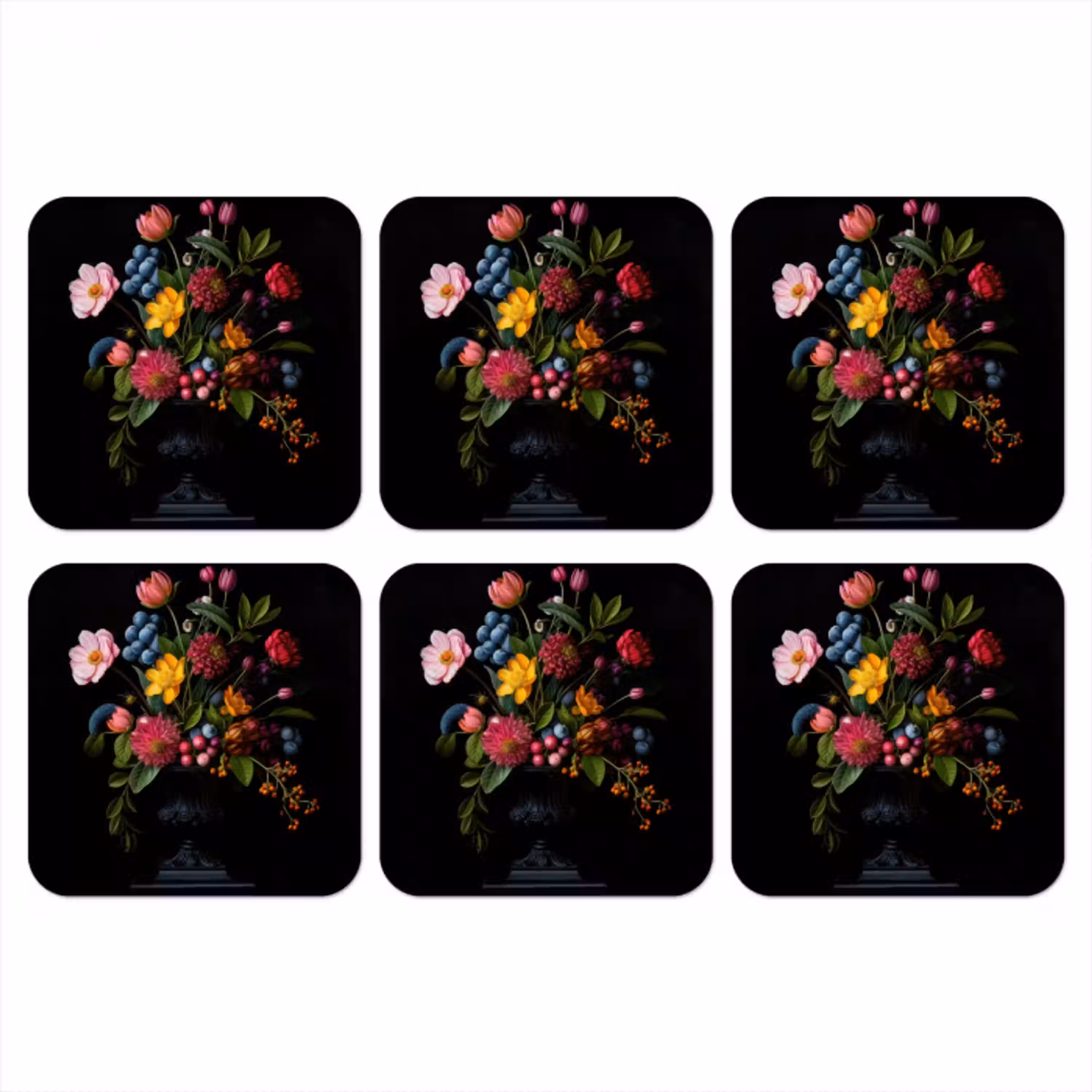 Bloemen - Vrolijk - Vaas onderzetter kurk middel -3d