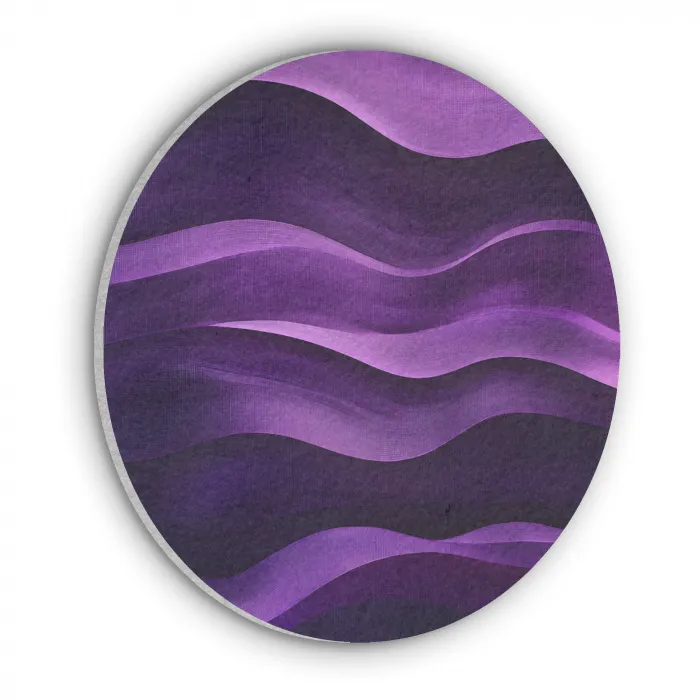 Golven - Abstract - Paars Akoestische PET Vilt - Rond klein -3d