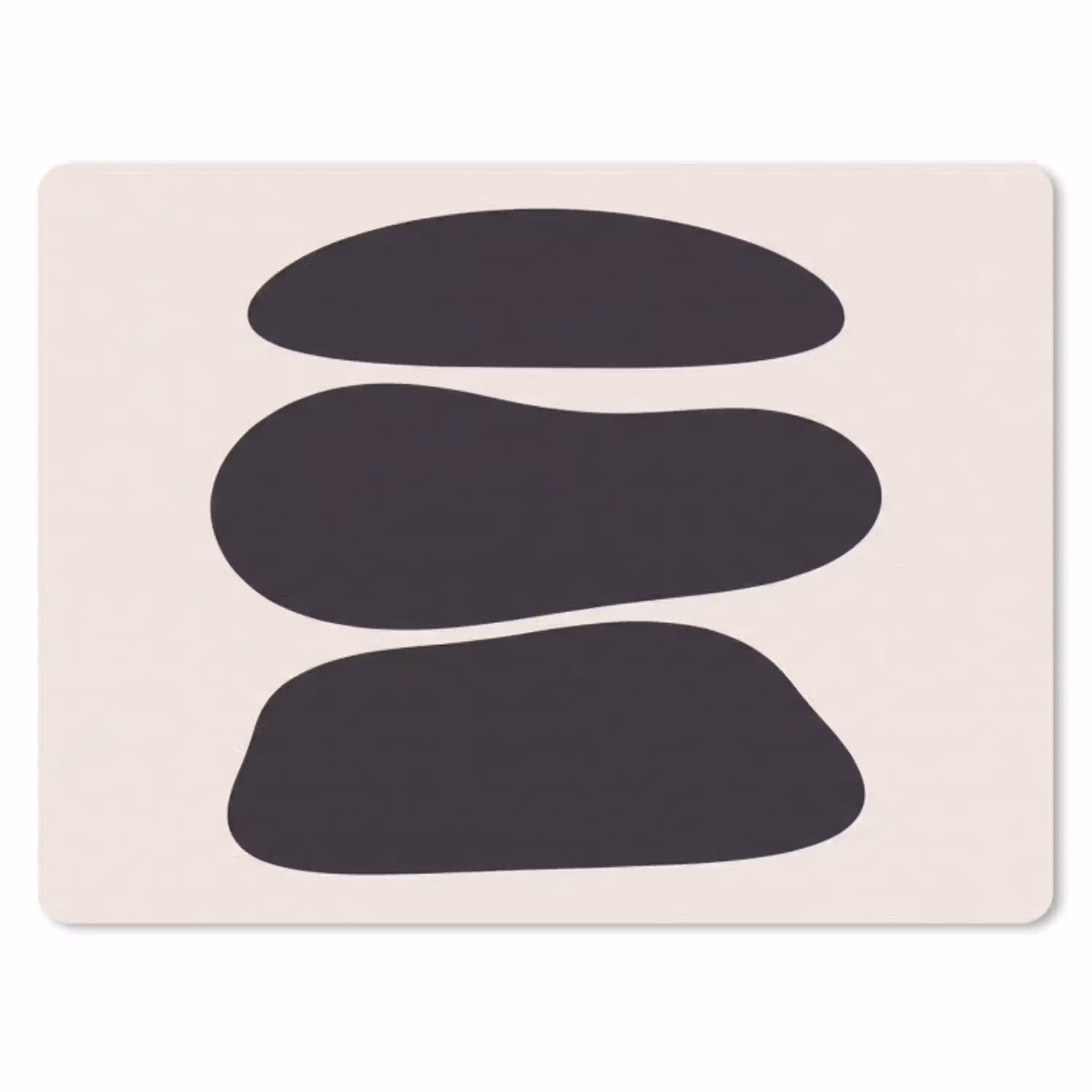 Vormen - Organisch - Zwart muismat rubber klein -3d