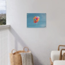Ballonnen - Kleurrijk - Heldere hemel tuinposter los doek klein -sfeer8