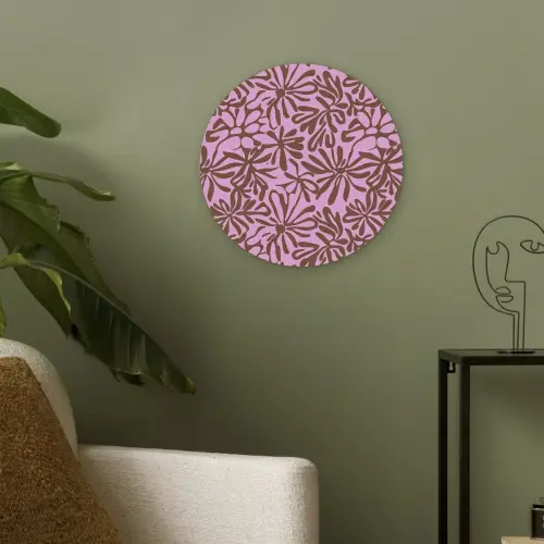 Organisch - Patroon - Roze Akoestische PET Vilt - Rond klein 838 -sfeer2