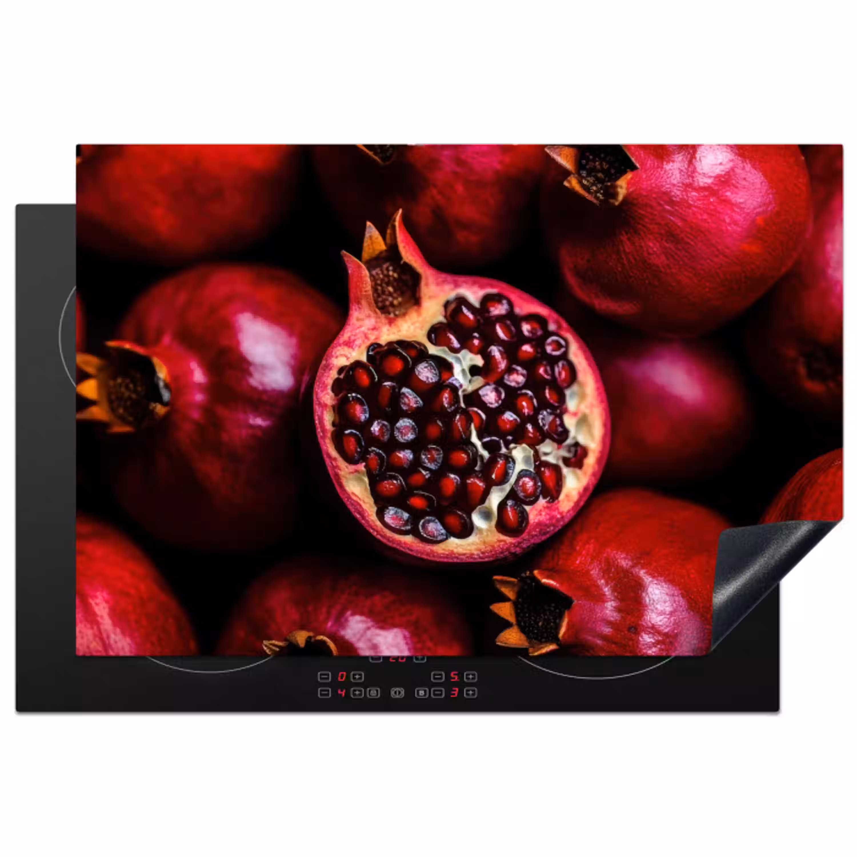 Granaatappel - Rood - Fruit Inductie beschermer vinyl 3mm klein -3d
