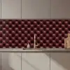 Leer - Patroon - Bordeaux keuken achterwand 2 middel 871 zz_3dshopping