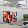 Vormen - Ritmisch - Kleuren - Abstract keuken achterwand spatscherm klein -3d_schuin