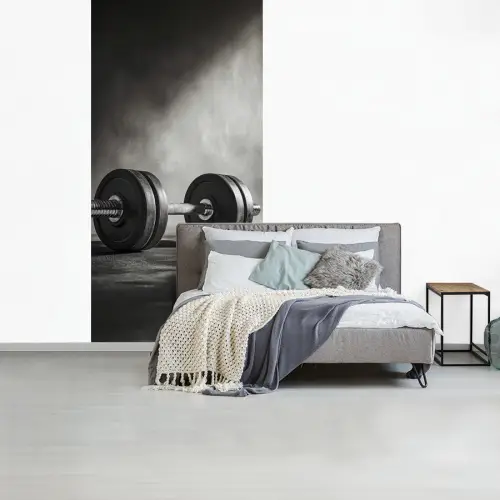 Halter - Gewichten - Zwart fotobehang vinyl groot -slaapkamer