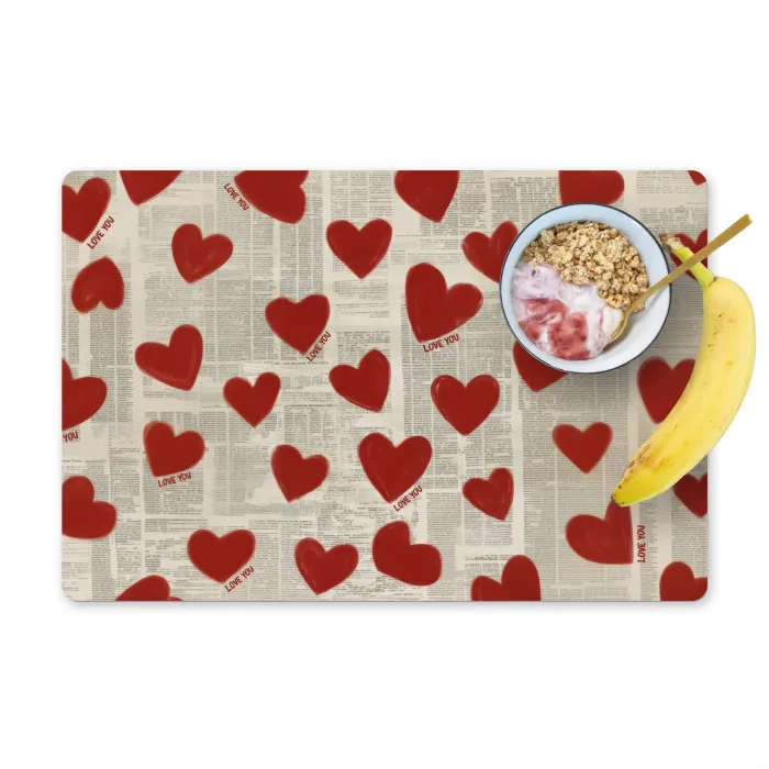 Hartjes - Krant - Loveyou Placemat vinyl groot -zzzproduct_Kitchenyeah-website
